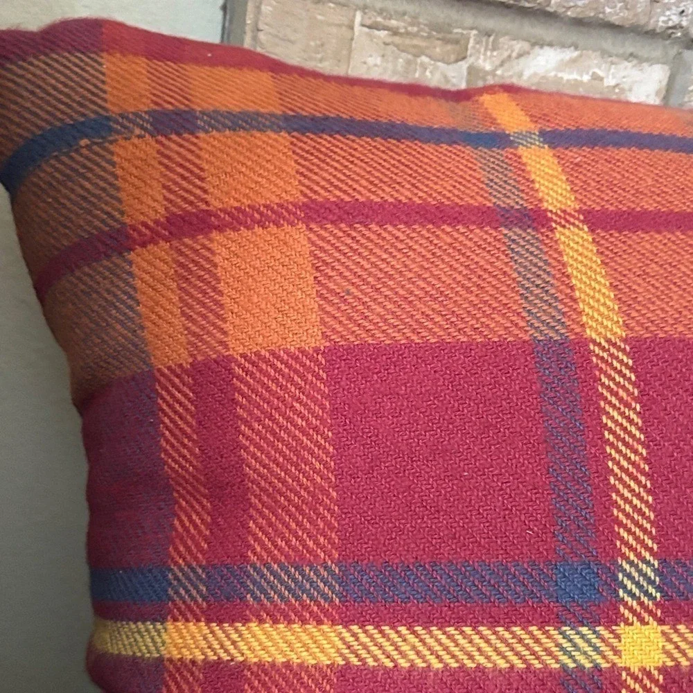 Sonoma Oversized Fall Plaid Square Throw Pillow (Red, Orange, Blue, Purple) 20